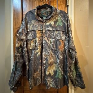 MAD DOG Camo Hunting Button Up  - Brown Green Camouflage